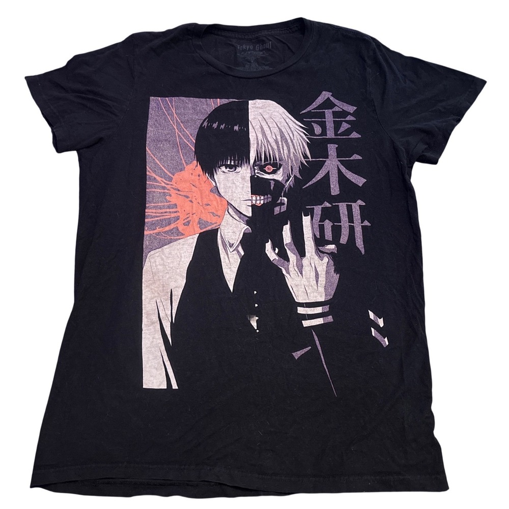Tokyo Ghoul Ken Kaneki Anime Graphic T-Shirt Funimation Black Size M